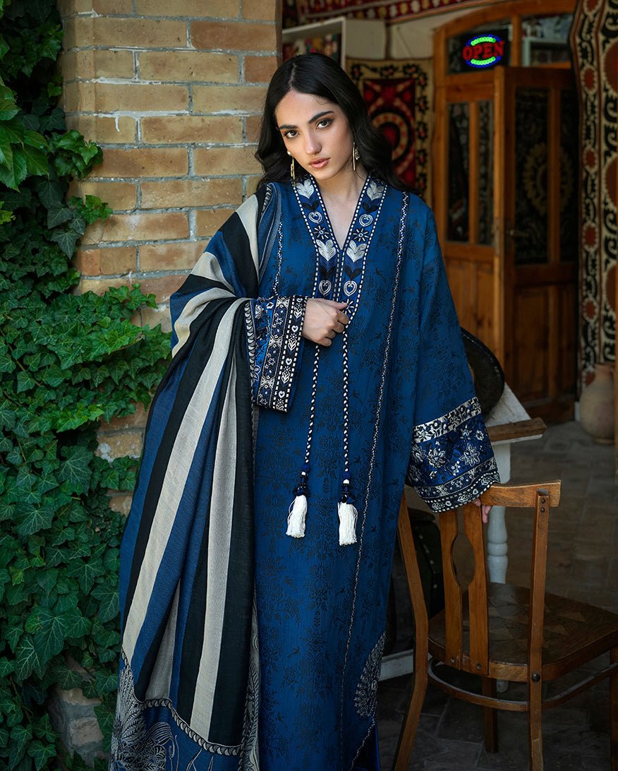 Mushq Sapphire Sultana ready to wear suit front view