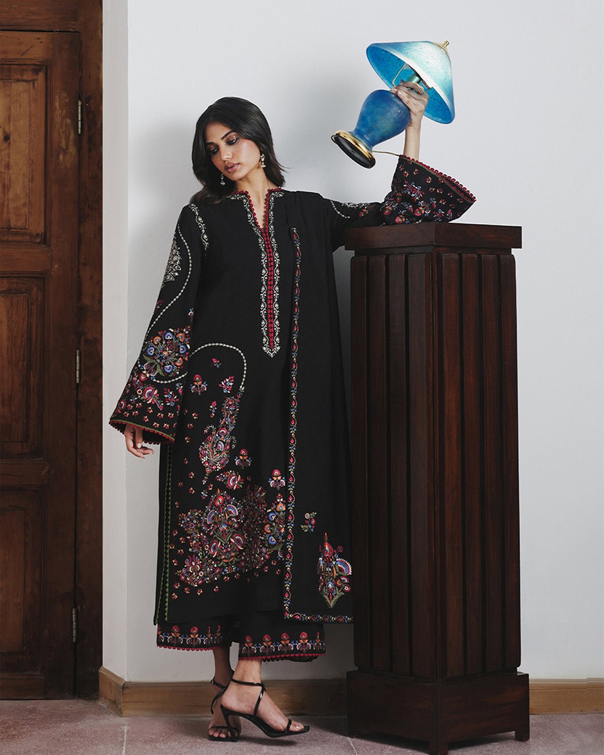 Jugnu Lahore Cyprus Embroidered Suit Front View Jugnu Lahore Cyprus ready to wear suit front view